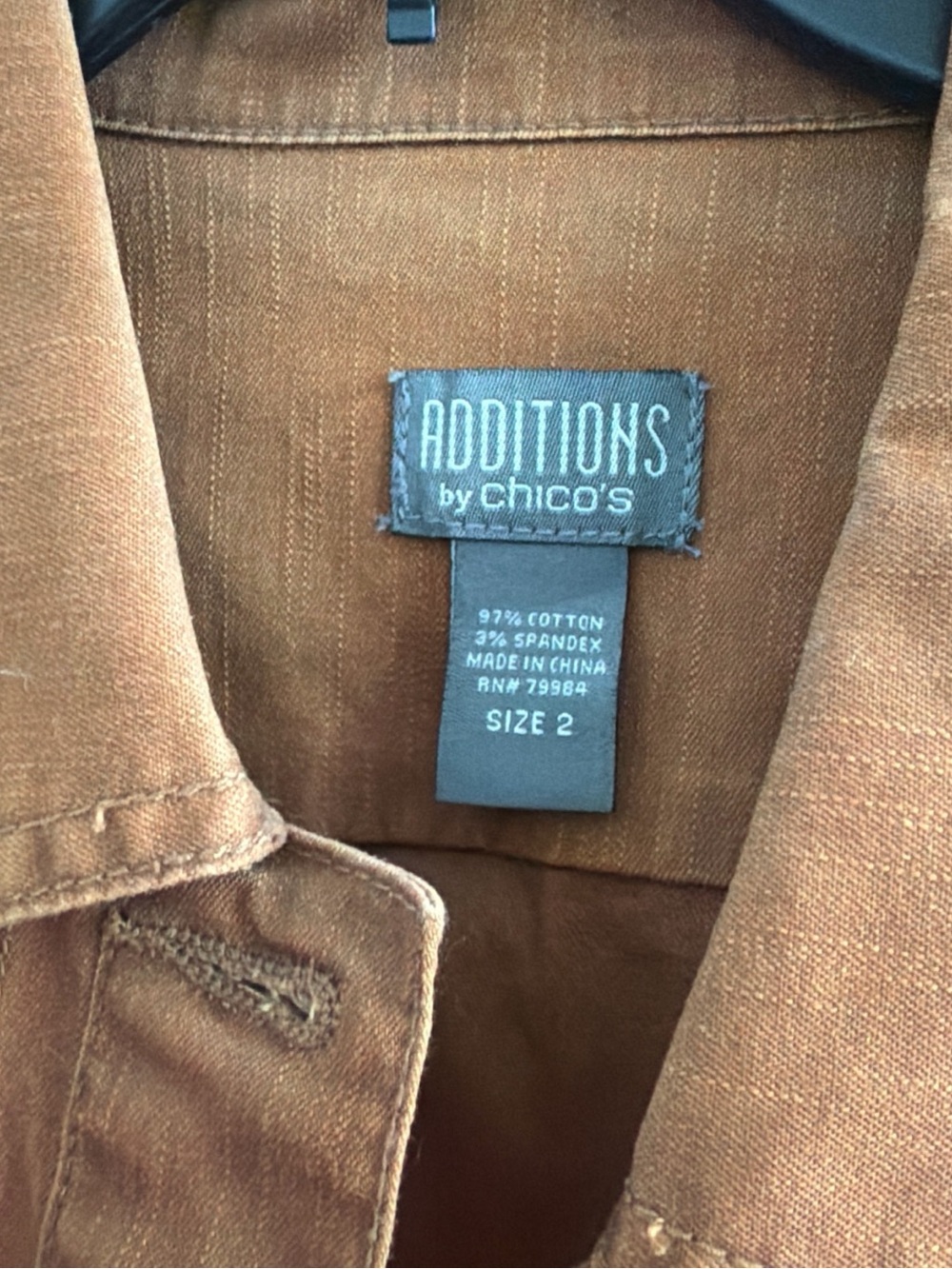 Chico's Additions Rust-Brown Denim Vest - Picture 5 of 5